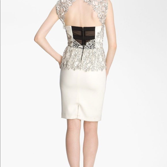 Alice + Olivia Shovan lace overlay peplum dress - Picture 3 of 6
